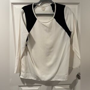 J. Crew Black and Cream Blouse